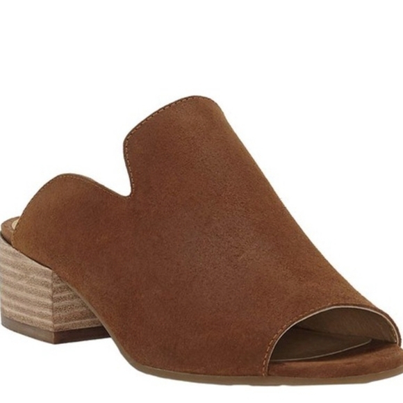 Lucky Brand "Like New" Noomrie Slide Suede Heeled  Sandals shoes sz 7M - Picture 2 of 13